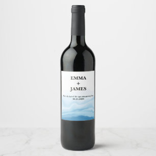 Modern White Marble Wine Label 