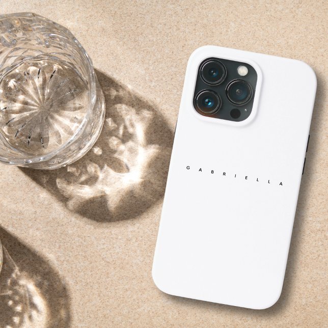Modern White Minimalist & Aesthetic Bold Name  Case-Mate iPhone Case (Creator Uploaded)