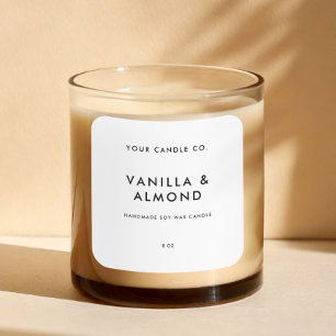 Modern White Minimalist Candle Label
