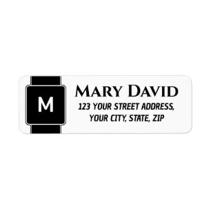 Modern white minimalist elegant return address return address label
