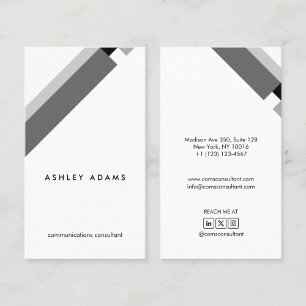 modern white minimalist geometric pattern business card