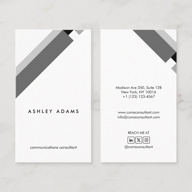 modern white minimalist geometric pattern business card (Creator Uploaded)