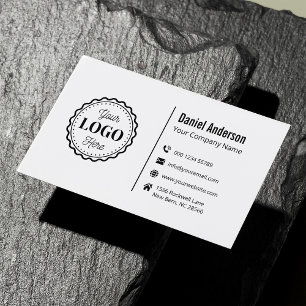 Modern White Minimalist Logo Professional Business Card