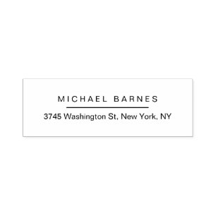 Modern White Minimalist Plain Elegant Professional Self-inking Stamp