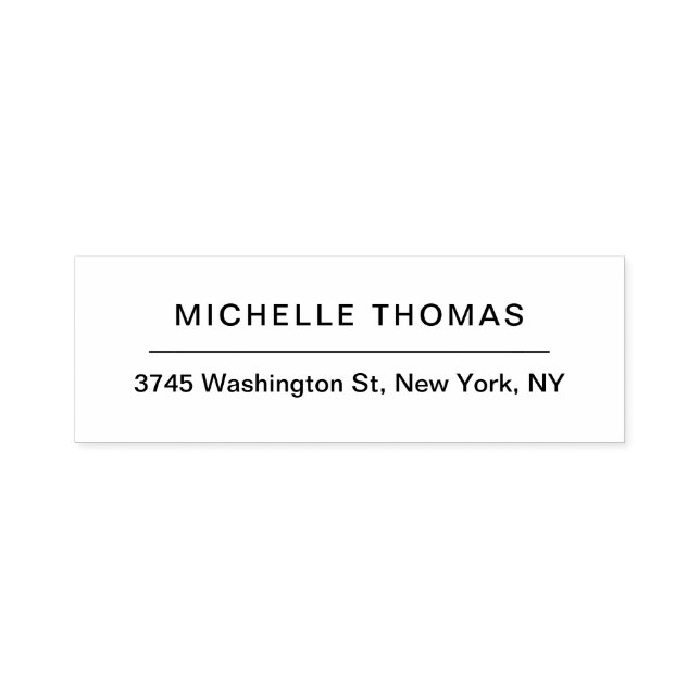 Modern White Minimalist Plain Elegant Self-inking Stamp (Design)