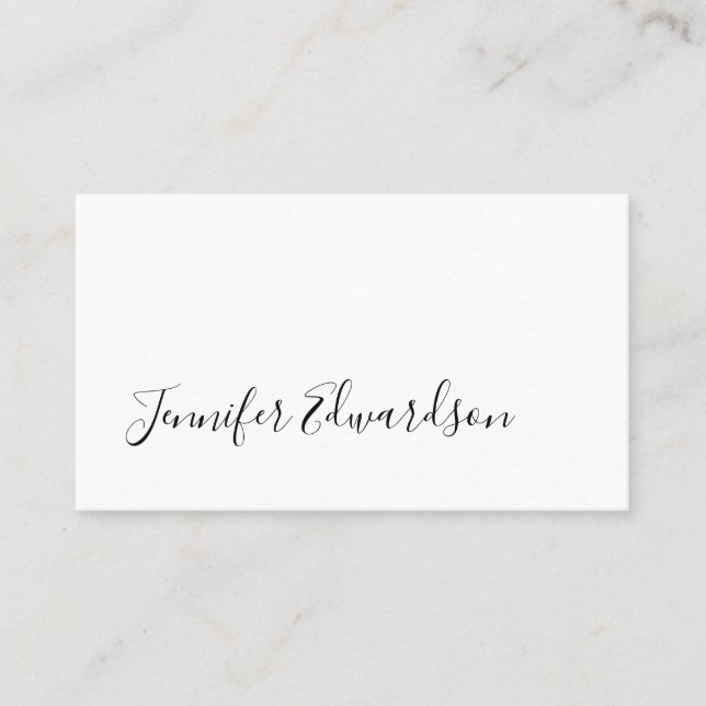 Modern white minimalist professional simple business card (Front)