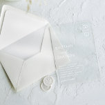 Modern White Monogram Wedding Acrylic Invitations<br><div class="desc">Discover the elegance of minimalism with our Chic Acrylic Wedding Invitations. Perfect blend of simplicity and modernity, these invitations are adorned with a unique white text template featuring your initials. Add a touch of sophistication to your wedding with our invitations that are bound to leave a lasting impression on your...</div>