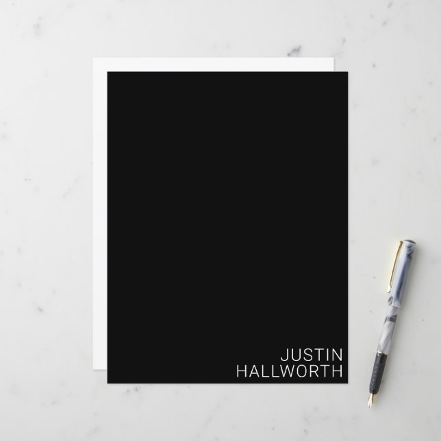 Modern White Name on Black (Front/Back In Situ)