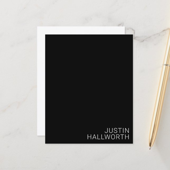Modern White Name on Black (Front/Back In Situ)