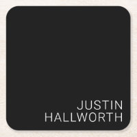 Modern White Name on Black