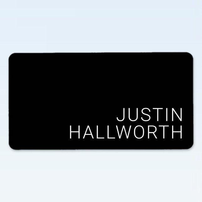 Modern White Name or other Text on Black Label (Creator Uploaded)