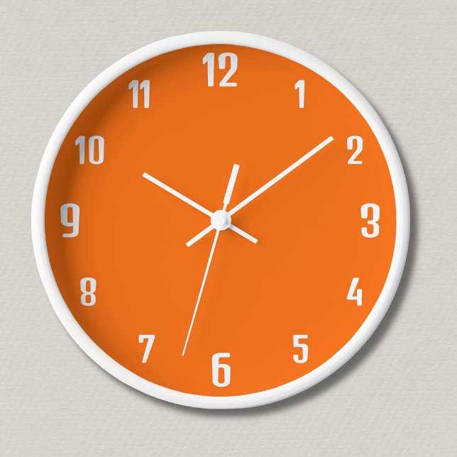 Modern White Numbers | Classic Neon Sunset Orange Clock (Creator Uploaded)