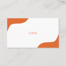 modern white orange business card