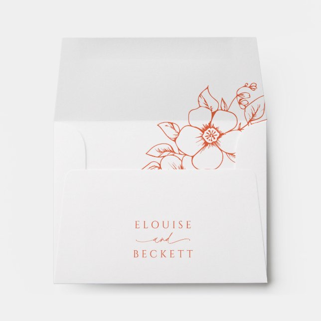 Modern White Orange Self Addressed Reply Envelope (Back (Bottom))