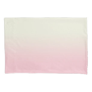 Modern White Pastel Pink  Ombre Gradient  Pillowcase