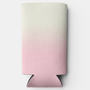 Modern White Pastel Pink  Ombre Gradient  Seltzer Can Cooler