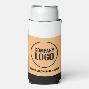 Modern White Peach Black Company Logo Website Seltzer Can Cooler