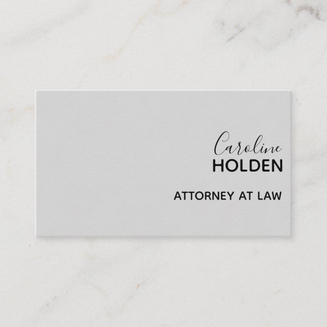 Modern White Pebbled Leather Texture Professional Business Card (Front)