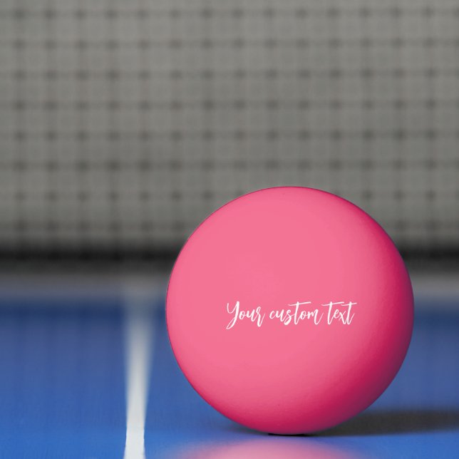 Modern white personalised custom script typography ping pong ball (Net)