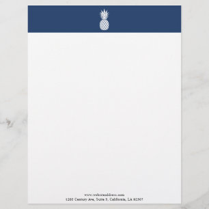 Modern White Pineapple logo Letterhead