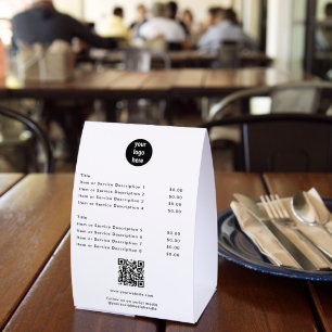 Modern White Price List QR Code Social Media