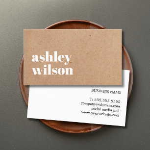 Modern White PRINTED Kraft Bold Consultant Business Card