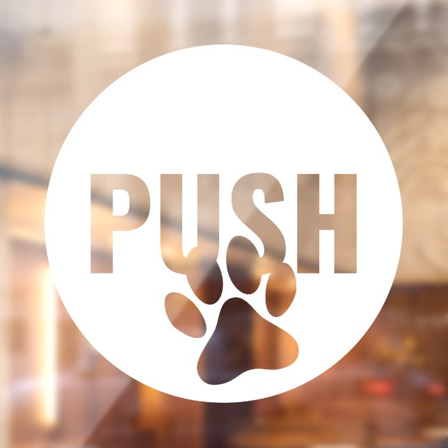 Modern White PUSH & Pet Paw Right Store Door (Sheet 2)