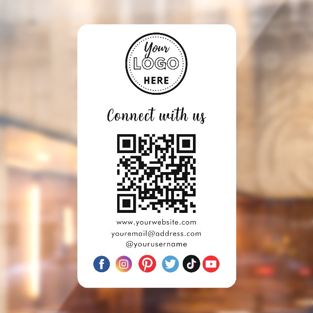 Modern White QR Code Connect With Us Social Media (Sheet 2)