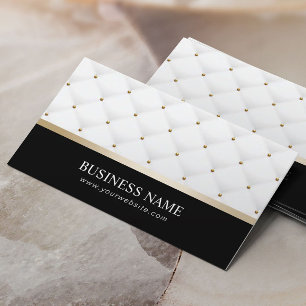 Modern White Quilts Beauty Salon SPA Business Card