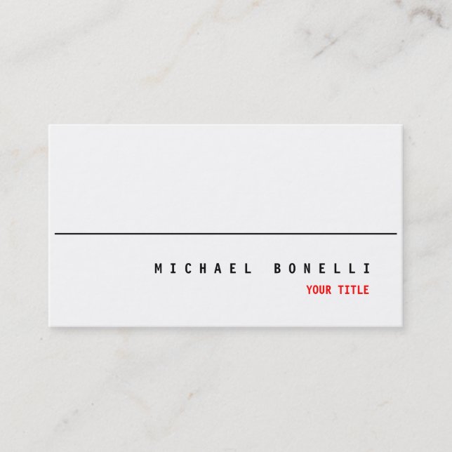 Modern White Red Colour Professional Business Card (Front)