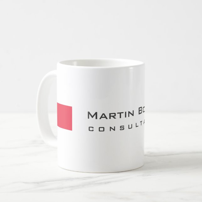 Modern White Red Simple Consultant Coffee Mug (Front Left)