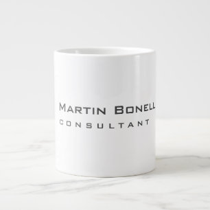 Modern White Red Simple Consultant Large Coffee Mug