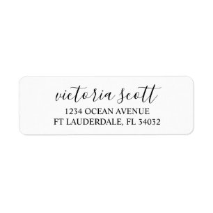 Modern White Return Address Labels