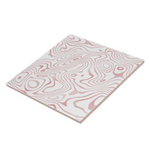 Modern White Rose Gold Marble Abstract Ceramic Tile