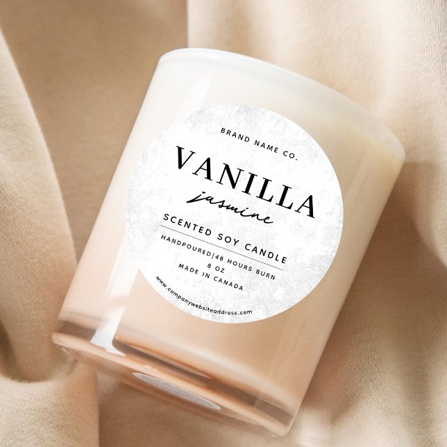 Modern White Rustic Classic Round Sticker (Creator Uploaded)