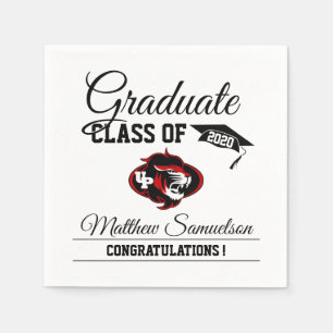 Modern White School GRADUATION   add LOGO Napkin