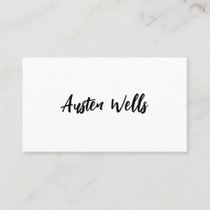 Modern White Signature Script Marker Name Busin Business Card