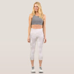 Modern White Silver Bokeh Girly Capri Leggings<br><div class="desc">A girly and cool feminine Modern Abstract white bokeh effect capri pants design.
Perfect to be trendy and girly on your yoga class or in any sport!</div>