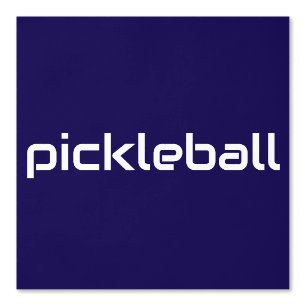 Modern White Sleek PICKLEBALL Text On Navy Blue Wallpaper