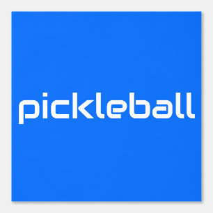 Modern White Sleek PICKLEBALL Text On Vibrant Blue Wallpaper