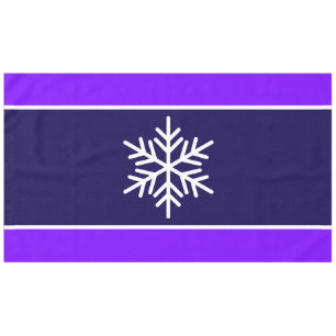 Modern White Snowflake Navy Bright Purple Stripes Tablecloth