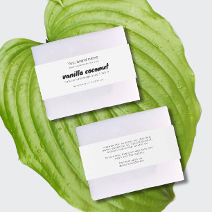 Modern white soap packaging ingredients wrap label invitation belly band