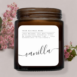 Modern white soy candle label