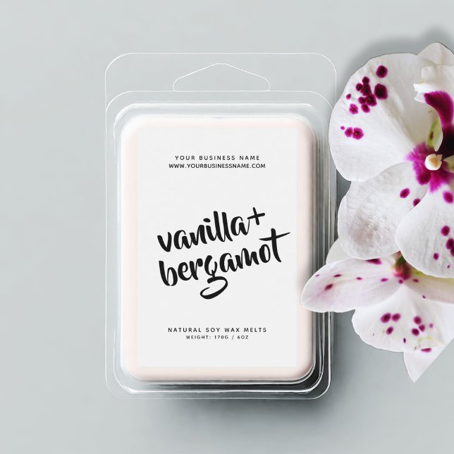 Modern white soy wax melts label (Creator Uploaded)