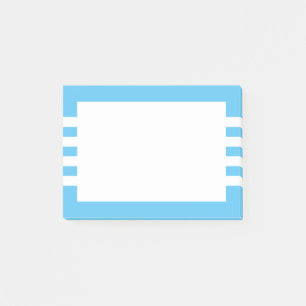 Modern White Stripes Sky Blue Post-it Notes