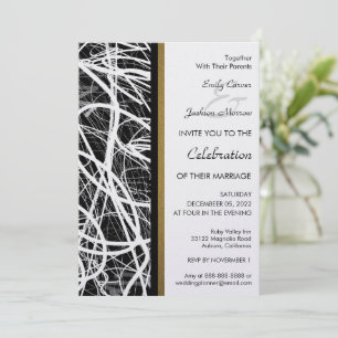 Modern White Swirl Wedding Invitation