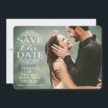 Modern White Swirls | Custom Photo Save The Date<br><div class="desc">Modern White Swirls | Custom Photo Save The Date Cards</div>