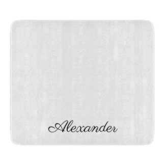 Modern White template, Black Script Kitchen Cutting Board