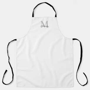 Modern White template, Grey Black Script Apron