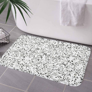 Modern White Terrazzo Bath Mat